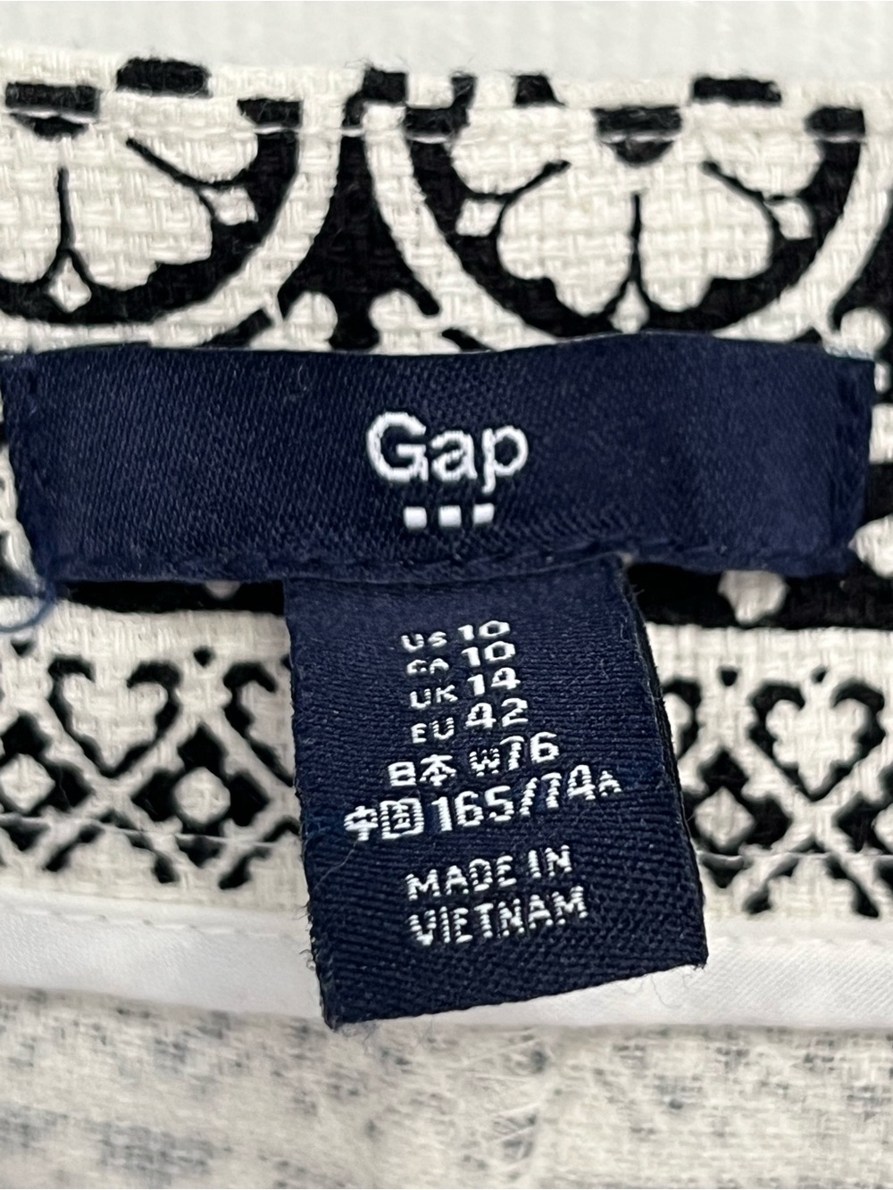 GAP Womens High Rise Black White Festival Shorts Floral Side Zip Cotton 10 - Picture 16 of 16